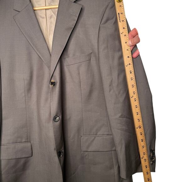 Hugo Boss 44R Scorcese Movie Blazer 100% Wool Dinner Suit Jacket 3 Button Taupe - Picture 7 of 9